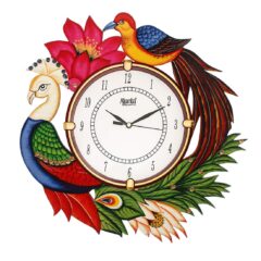 Peacock Wall Clock (Red & Green)