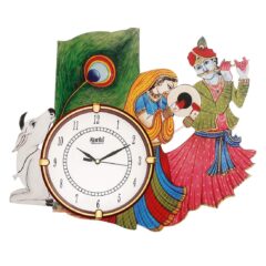 Leaf Krishna Wooden Wall Clock