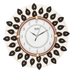 Golden White Wooden Wall Clock