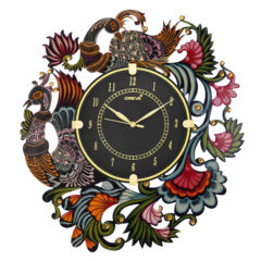 Black Peacock Wooden Wall Clock